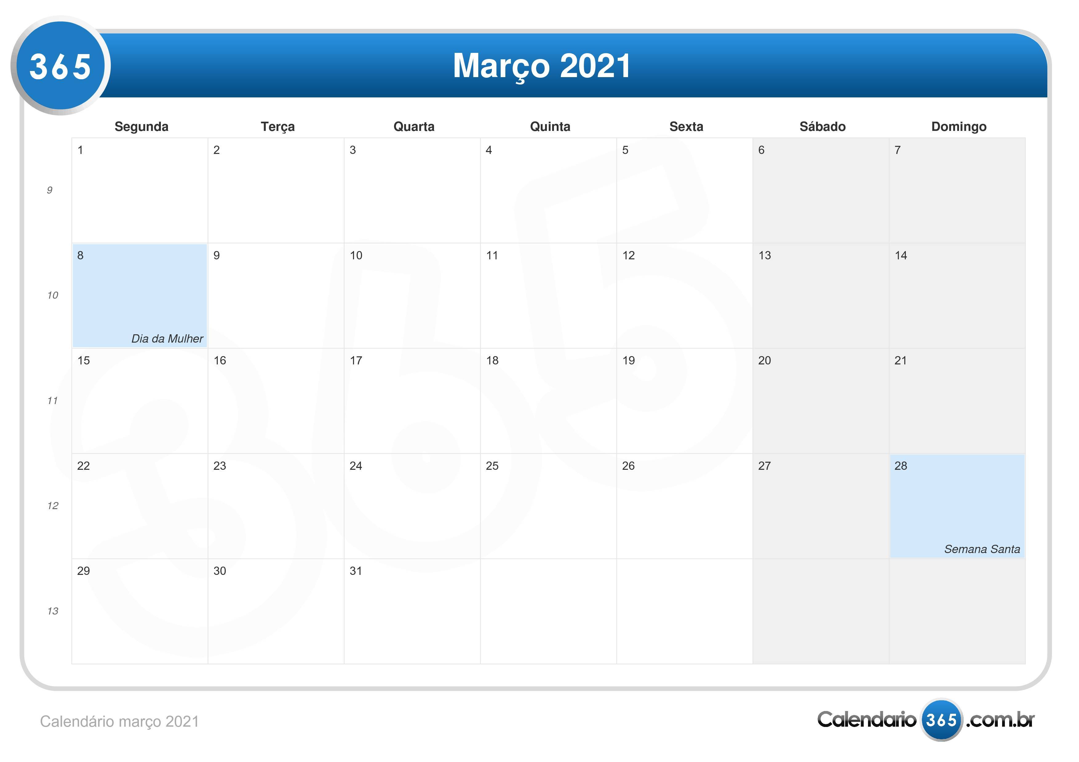 Confira o calendário de lançamentos para o mês de março de 2021