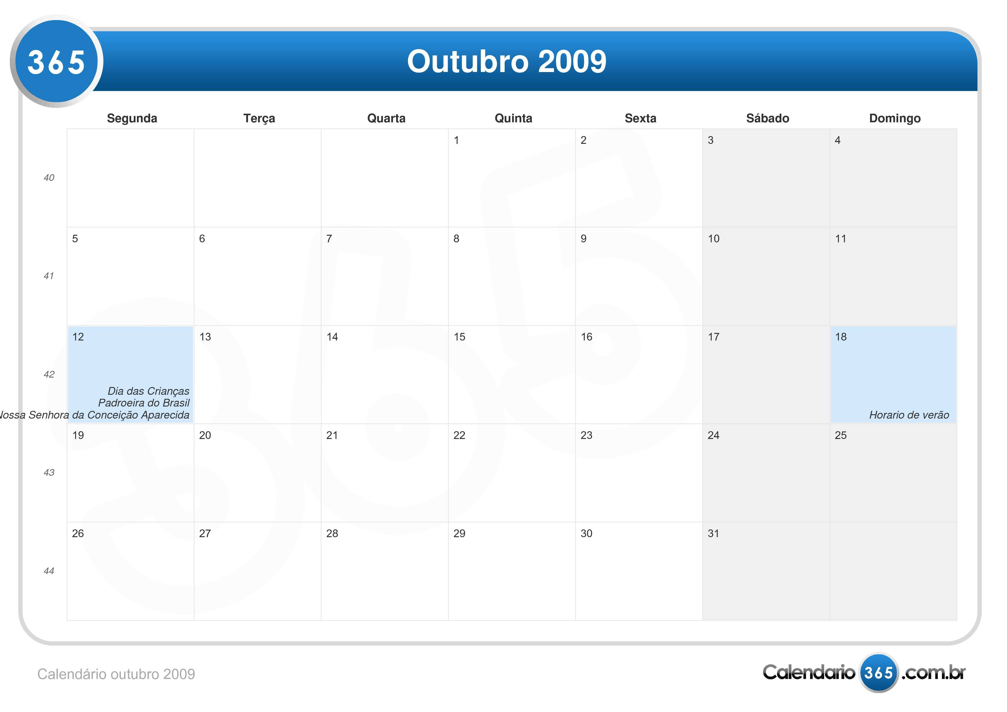 outubro, 2009