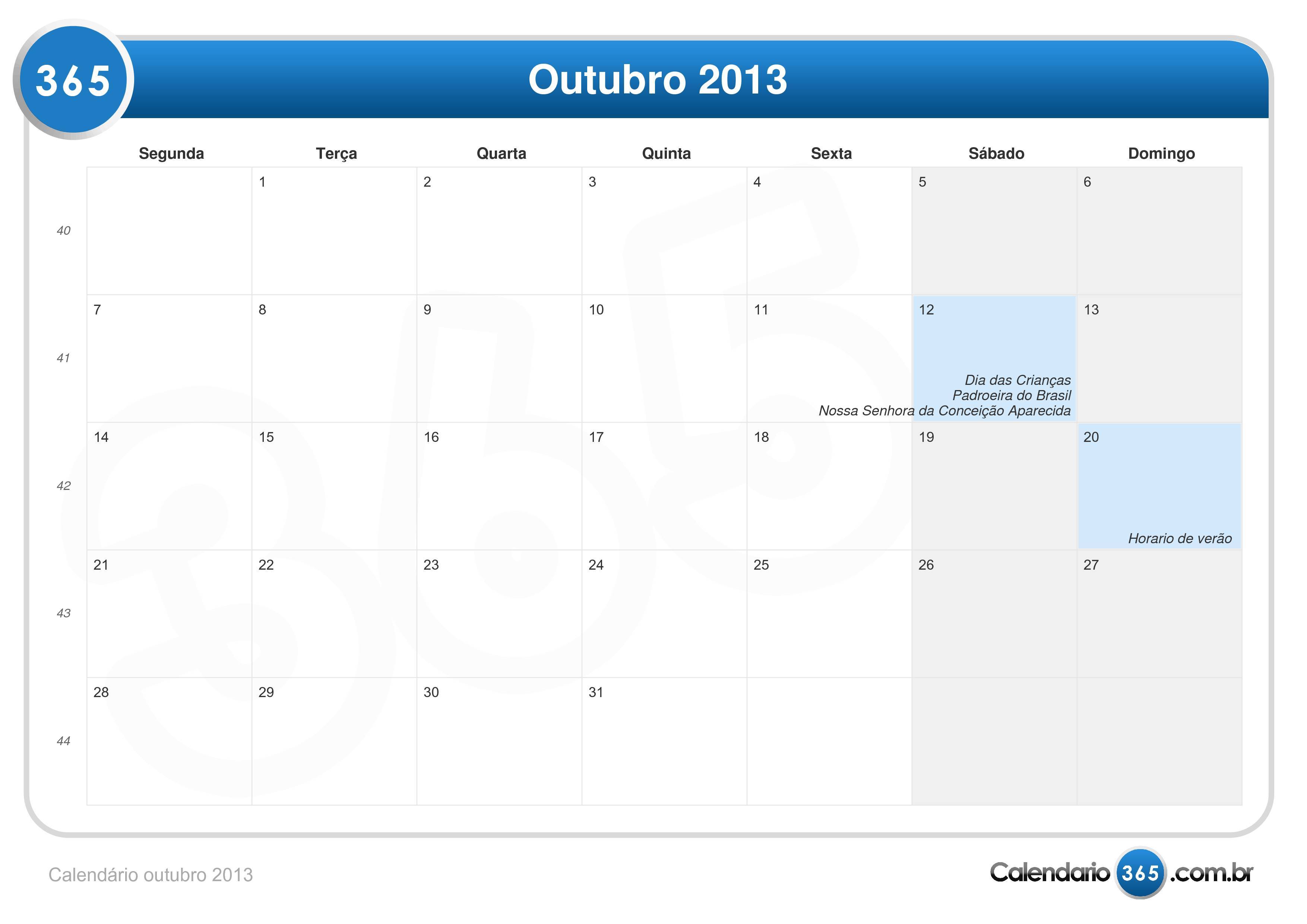 outubro, 2013