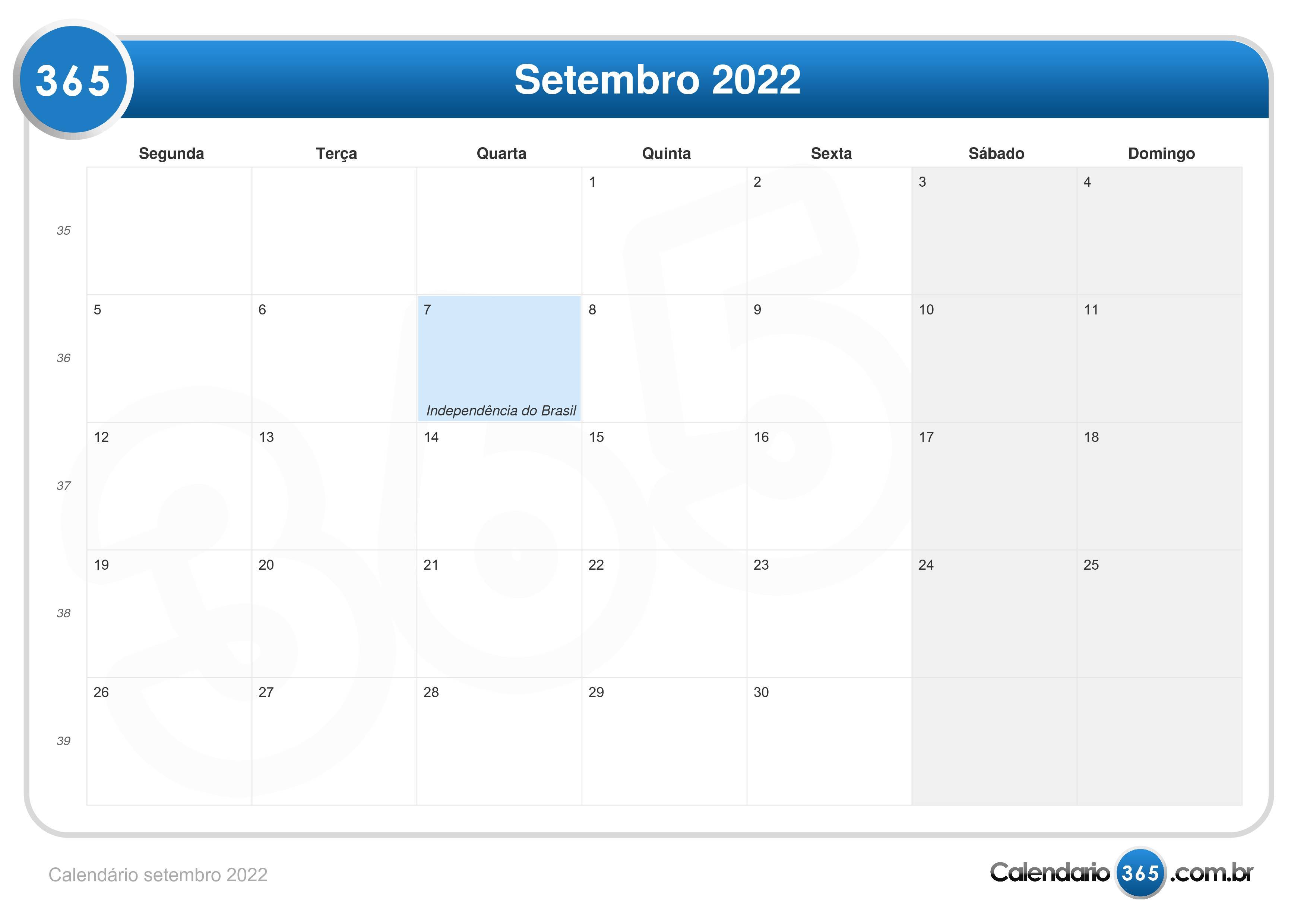 Bloco de calendário trimestral de setembro de 2022. calendário de
